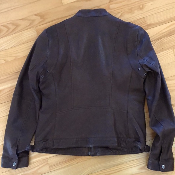 Banana Republic Leather Jacket, size M, Perfect condition. Dark Brown - Picture 5 of 11